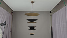Modern Layered Brass/Copper Chandelier – Customizable Ceiling Pendant Light - 32251