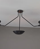 3 Arms 3 Lights Elegant Raw Brass Pendant Ceiling Light Blackened Brass Finish by Brass Leaf Studio 32385