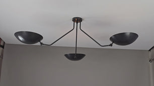 3 Arms 3 Lights Elegant Raw Brass Pendant Ceiling Light Blackened Brass Finish by Brass Leaf Studio 32385