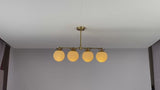 Handmade 4-Light Brass Globe Chandelier – Customizable Modern Ceiling Light Fixture by Brass Leaf Studio 33121