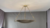 video display of weighing balance style chandelier