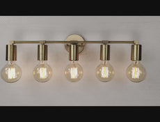Vanity Light Fixture - Multi Lights - 5 Bulb - Mirror Light - Bathroom Light, Mid Century Light Sconce - Makeup light - Brass Wall Sconce