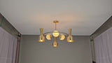 Diabolo Brass Chandelier | Two-Way Ceiling Light | Mid-Century Modern Pendant | Customizable Finish |  - 32395