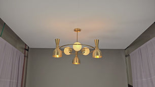 Modern Brass Pendant Light Art Deco Lamp Branch Staircase Chandelier Globe Chandelier Large 30