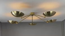 Flush Mount Brass Chandelier 24