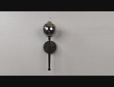 Sleek Mid-Century Modern Brass Wall Sconce | Customizable Globe Light Fixture for Chic Interiors - 32525