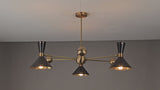 Modern 6-Light Brass Cone Shade Chandelier – Handmade Industrial Flushmount Ceiling Light by Brass Leaf Studio 3245