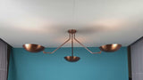 Modern 3-Light Brass Flushmount Chandelier – Minimalist Bowl Shade Ceiling Light by Brass Leaf Studio 33107