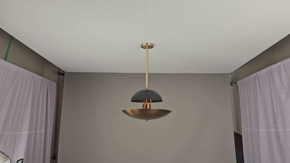 Modern Brass & Copper Pendant Chandelier | Customizable Designer Ceiling Light Fixture - 32379