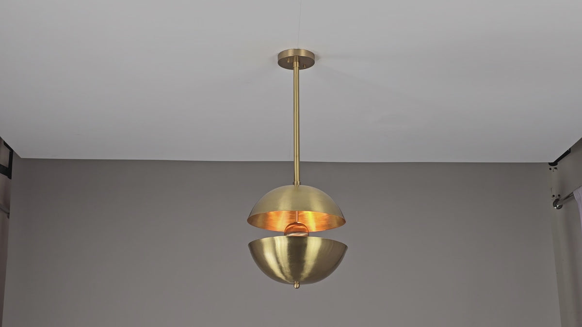 Modern Brass Pendant Light | Customizable Mid-Century Ceiling Lamp - 32346
