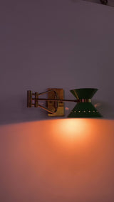 Milan Green Brass Swing Arm Wall Sconce – Movable Reading Light 72222