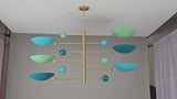 Lisbon Ortbital  -  Uplifting Brass Chandelier - 6 Lights - 32375