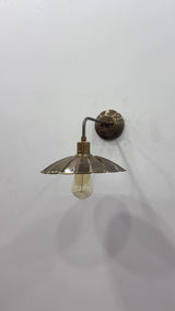Florence Brass Patina Scalloped Wall Sconce – Full Brass Bedroom Hallway Light 72221
