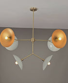 6 Lights Brass Ceiling Light Mid Century Modern Pendant Lamp 42