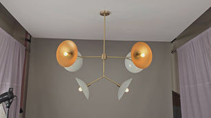 6 Lights Brass Ceiling Light Mid Century Modern Pendant Lamp 42