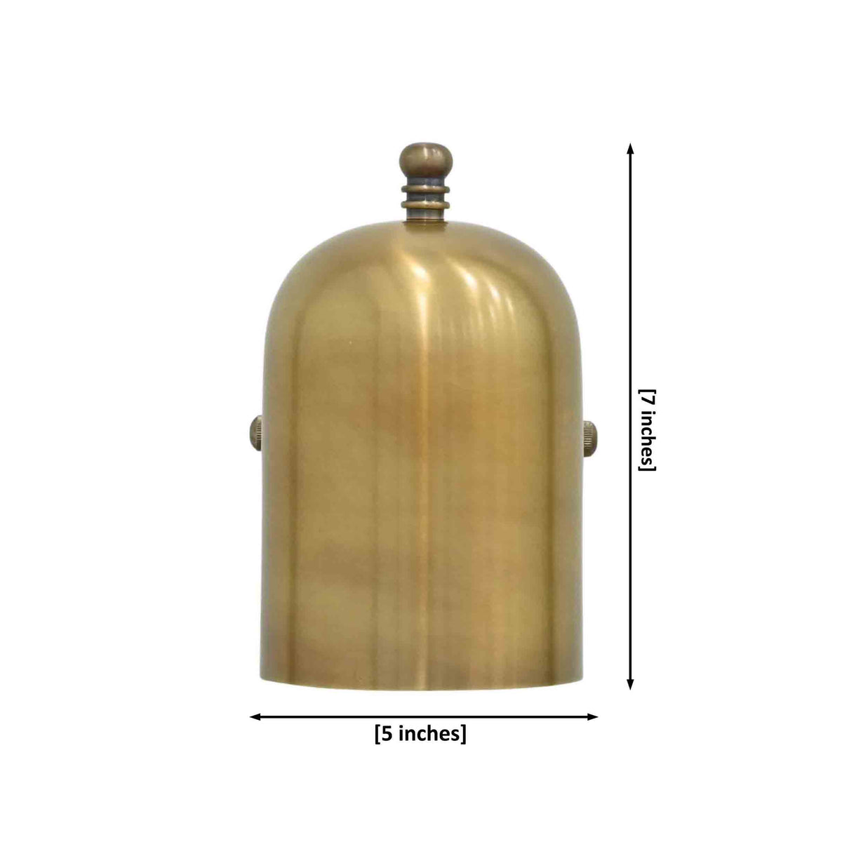Rome cylindrical brass wall sconce with rounded shade and compact architectural design for bedroom and hallway lighting