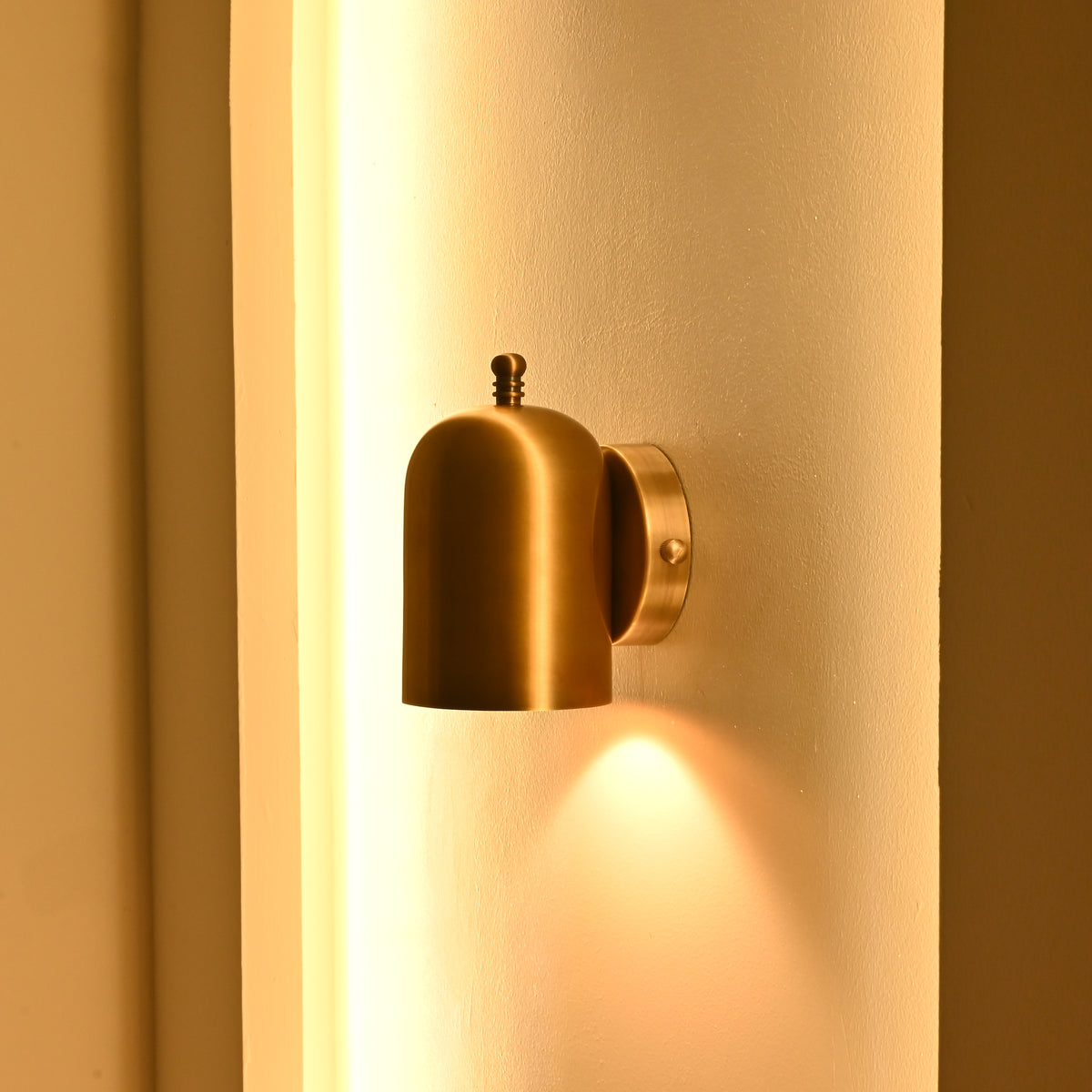 Rome cylindrical wall sconce dimension view showing approximately 7 inch height and 5 inch width