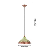 Single copper patina pendant light with wide dome shade, black cord, and copper ceiling canopy on a clean white background