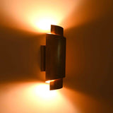 Slim brass ribbon sconce for gallery walls, hallways, offices, cafés, and boutique hotel spaces