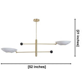 Sloane Double Disc Balance Chandelier dimensions showing 52 inch width and 21 inch height