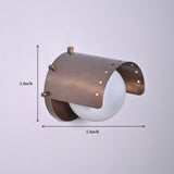 Compact 5-inch industrial brass wall light showing height and width dimensions for modern interior décor