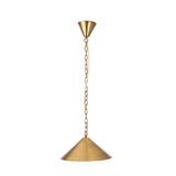 Solara brass cone pendant light dimension image showing 36 inch height and 14 inch shade width