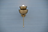 Modern stacked bowl brass wall sconce with elegant brass finish, handmade designer wall lighting for living spaces