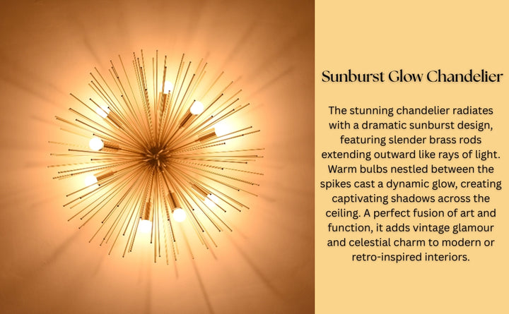 Flush mount brass chandelier with 30-inch width and 13-inch height shown with measurements