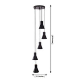 Sutton Cascade Cone Multi Pendant Chandelier Model 33239 dimensions showing 13.5-inch width and 56-inch adjustable hanging height.