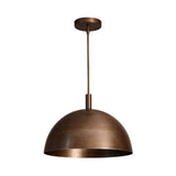 Sutton Modern Dome Pendant Light in copper antique finish with minimalist dome shade, front view – Model 33202.