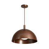 Sutton Modern Dome Pendant Light illuminated, showcasing warm downward lighting and smooth dome silhouette – Model 33202.