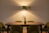 Swing arm wall sconce dimension view showing 27 inch projection and 7 inch height