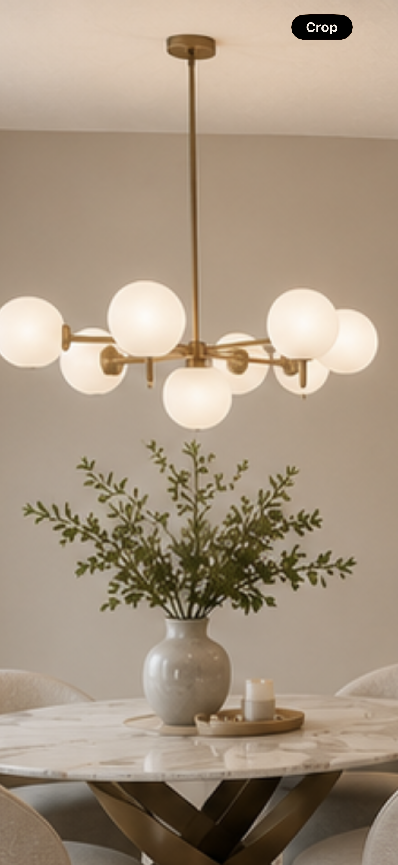 Custom Copenhagen Nova 8-Light Opal Globe Chandelier – 35 Inch