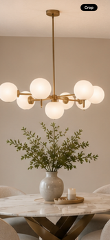 Custom Copenhagen Nova 8-Light Opal Globe Chandelier – 35 Inch