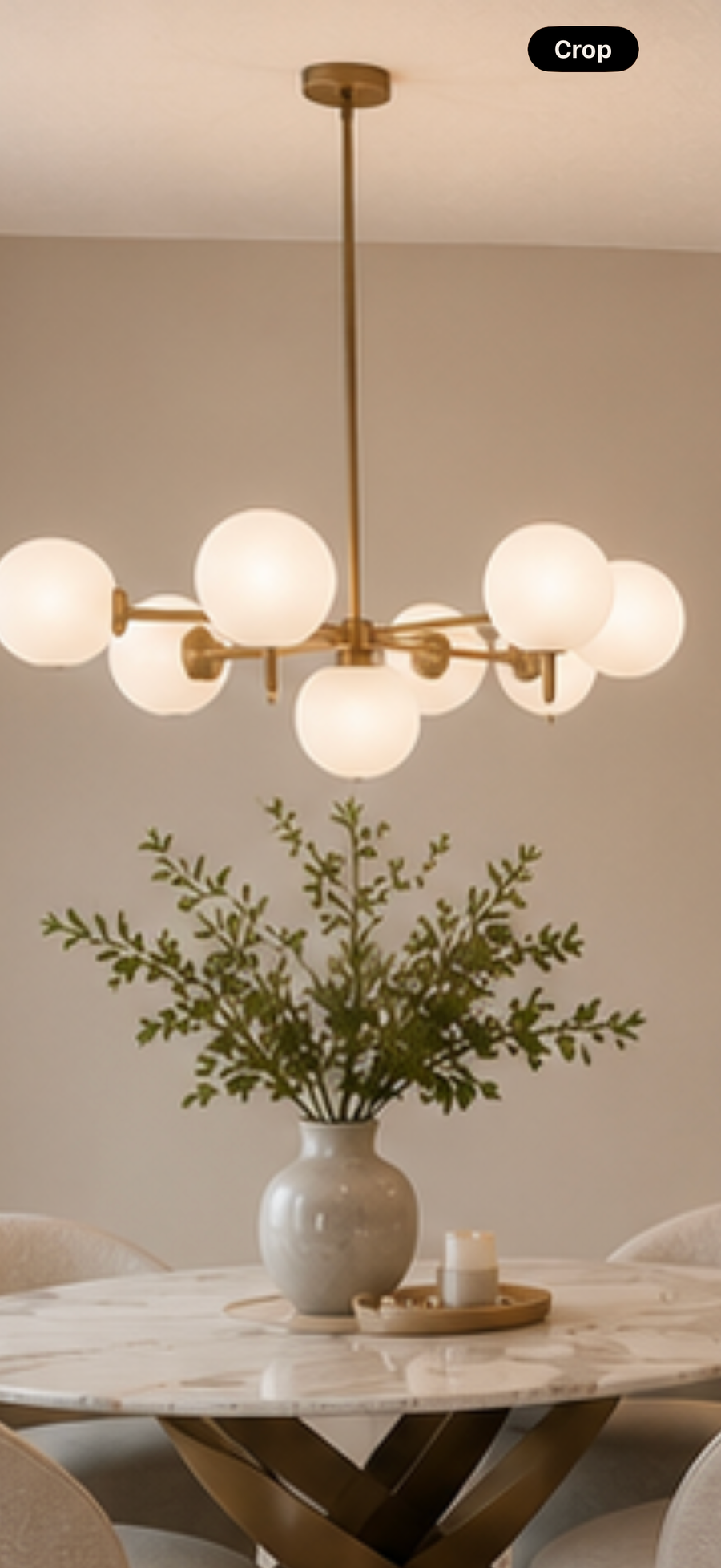 Custom Copenhagen Nova 8-Light Opal Globe Chandelier – 35 Inch