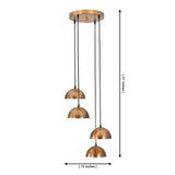 Verona Cascade Dome Multi Pendant Chandelier Model 33243 dimensions showing 15-inch width and 41-inch adjustable hanging height.
