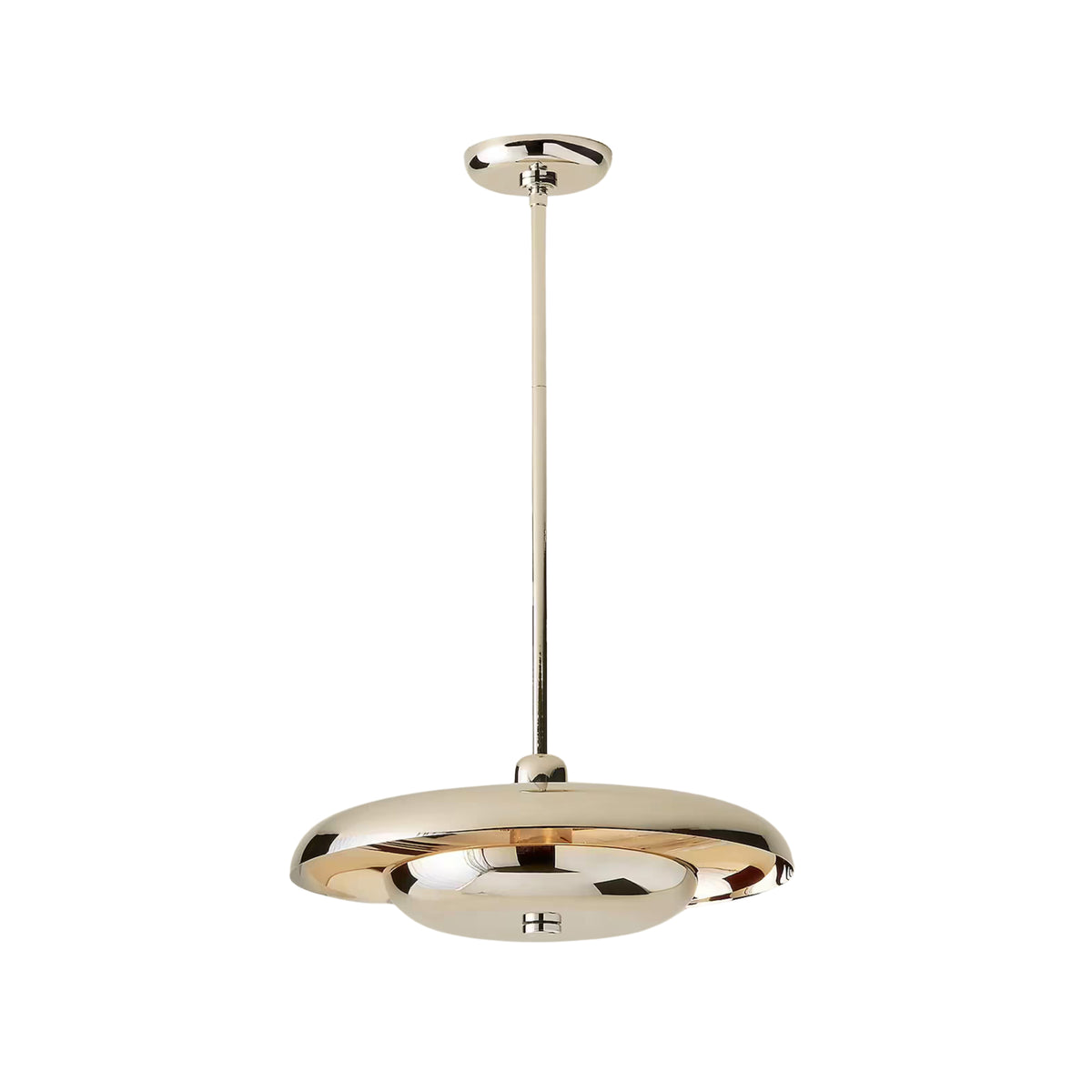 Verona Modern Dish Pendant Chandelier in polished nickel finish front view ceiling light