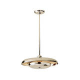 Verona Modern Dish Pendant Chandelier in polished nickel finish front view ceiling light