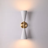 White enamel cone sconce creating warm downward glow for dining rooms, hallways, and bedrooms